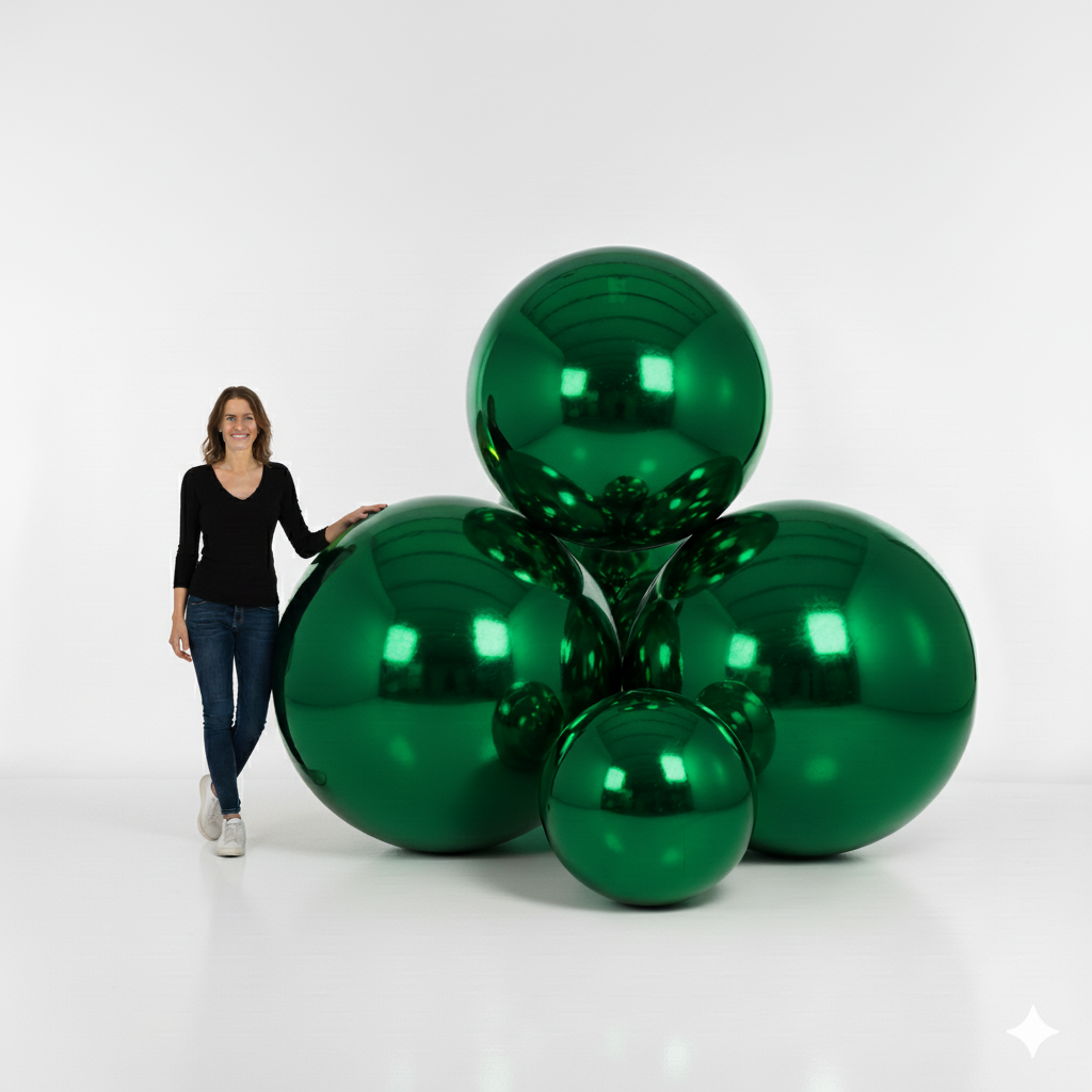 Bundle Sale: Dark Green Big Shiny Inflatable Ball