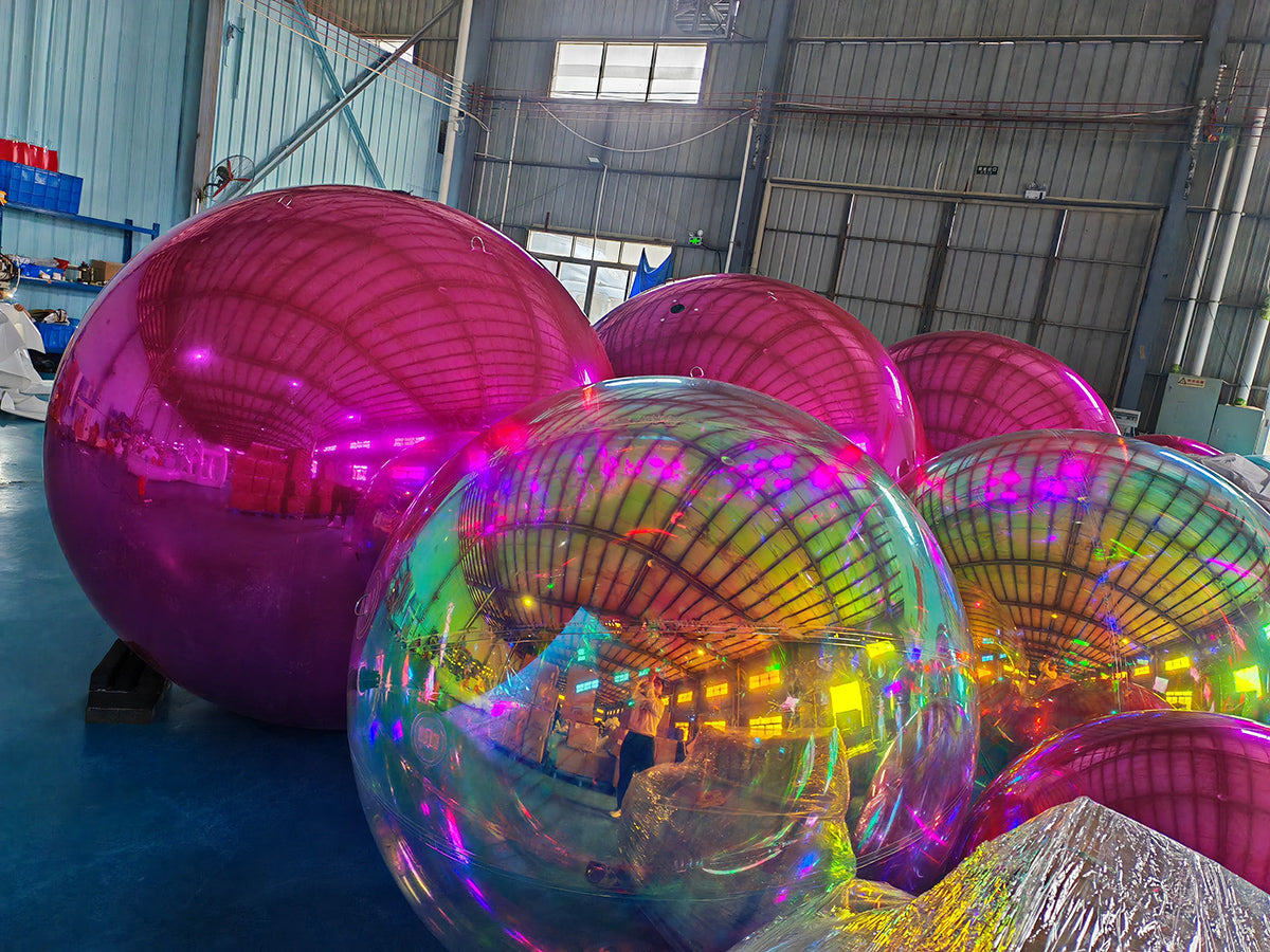 Pink-Big Shiny Inflatable Ball