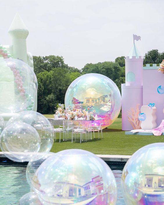 Rainbow-Big Shiny Inflatable Ball