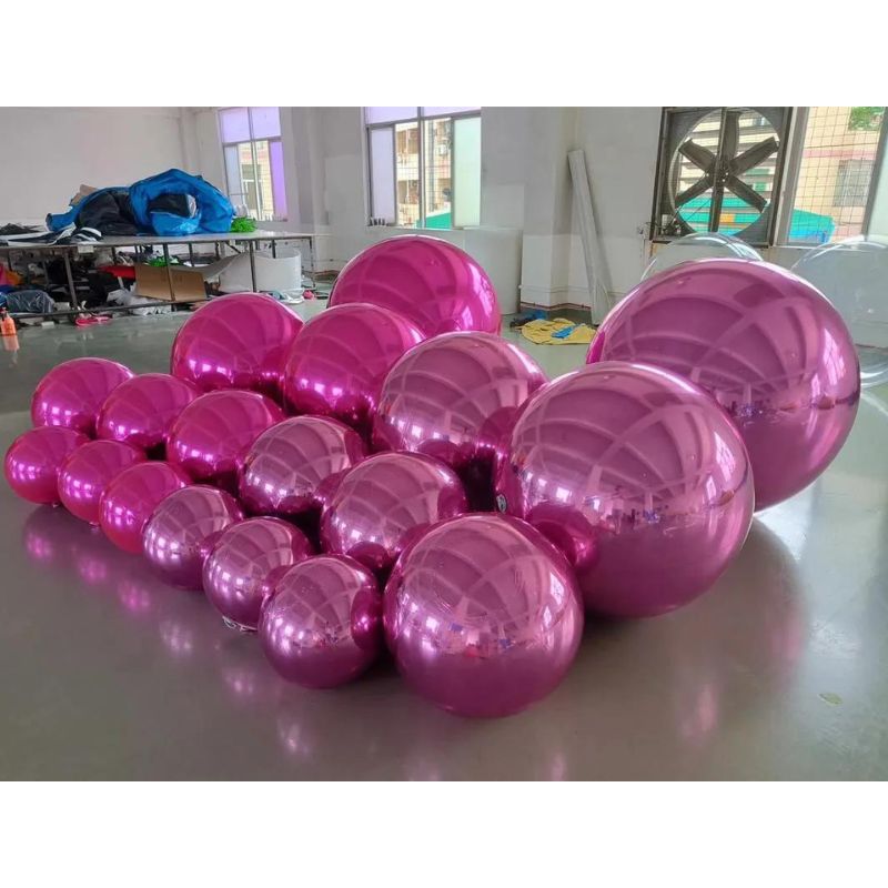 Pink-Big Shiny Inflatable Ball
