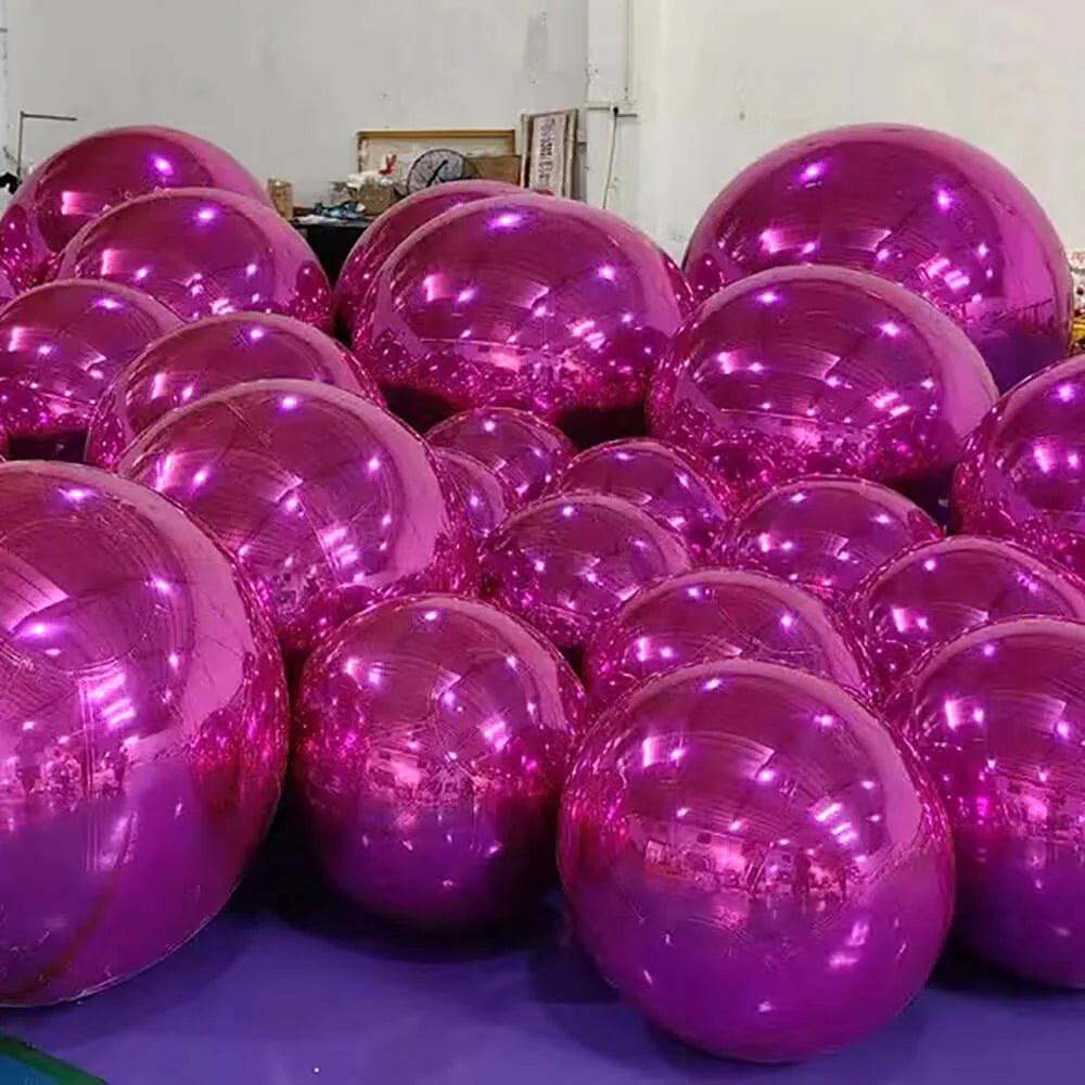 Pink-Big Shiny Inflatable Ball