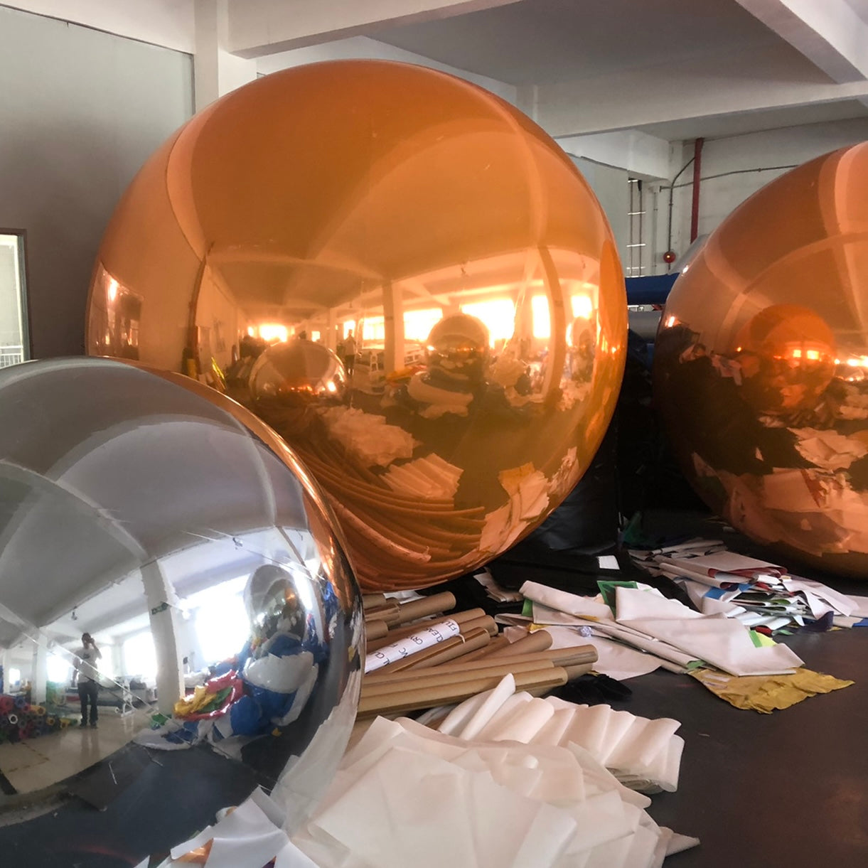Orange-Big Shiny Inflatable Ball