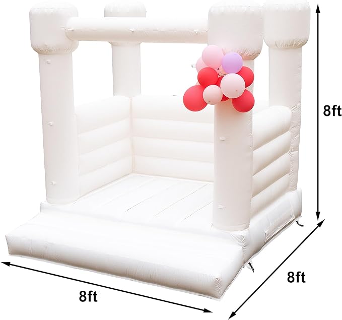 PartyBreeze Inflatable Bounce House White Wedding Bouncy Castle