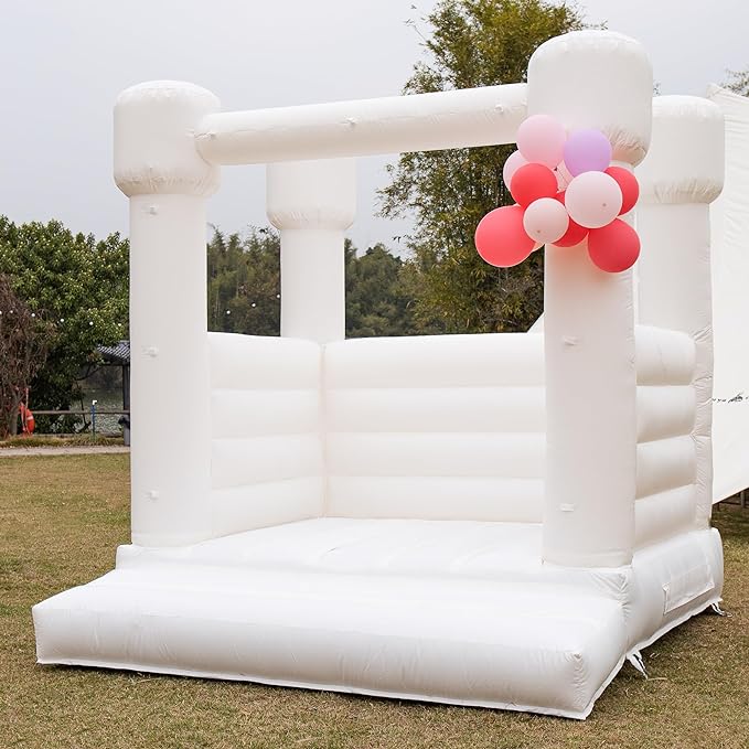 PartyBreeze Inflatable Bounce House White Wedding Bouncy Castle