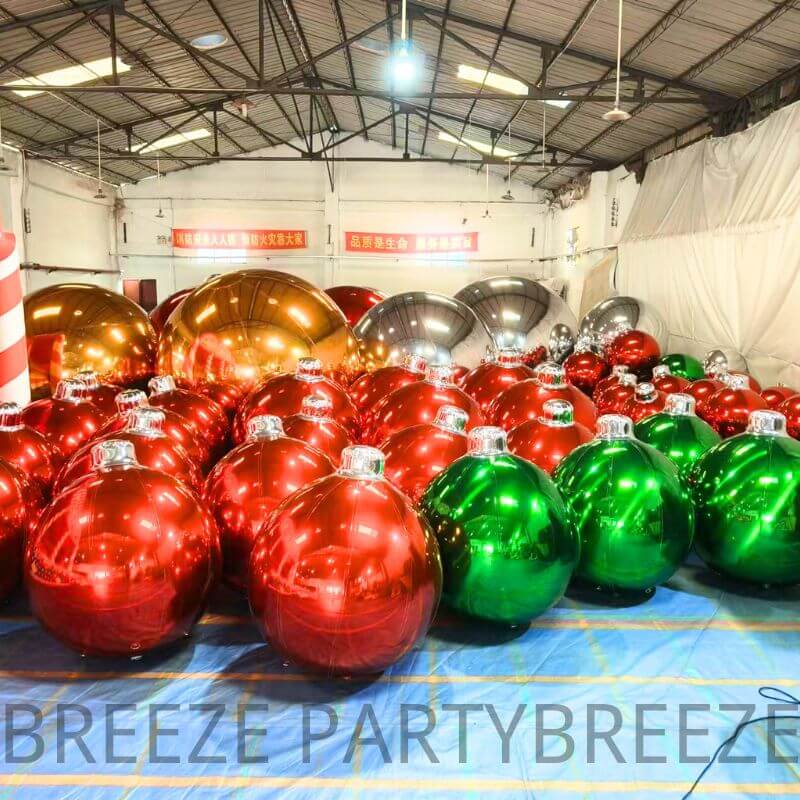 Green-Big Shiny Inflatable Ornaments For Christmas