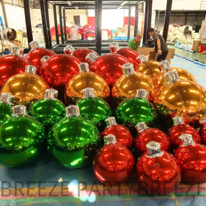 Gold-Big Shiny Inflatable Ornaments For Christmas