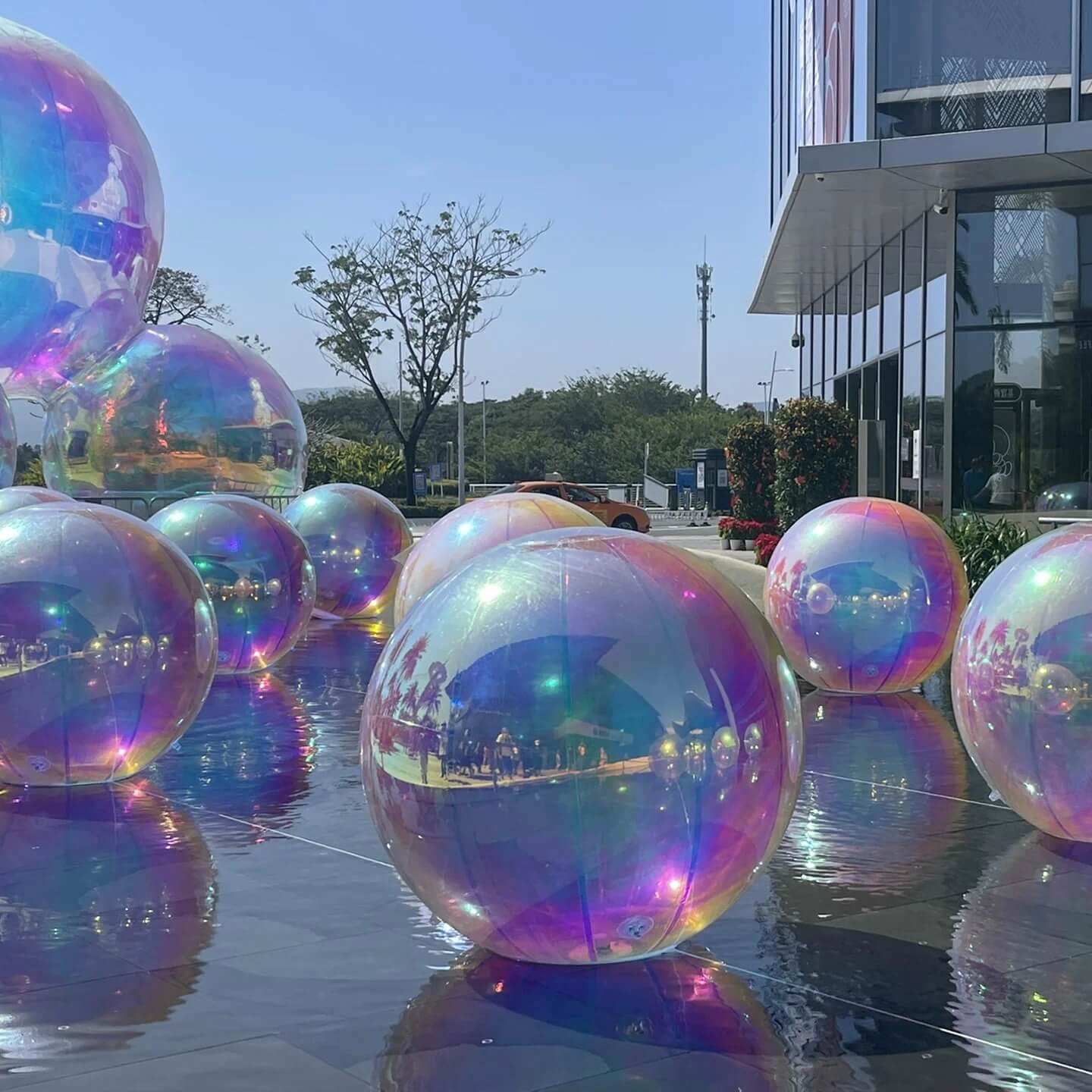 Rainbow-Big Shiny Inflatable Ball