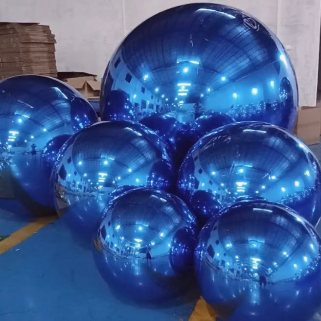 Blue-Big Shiny Inflatable Ball