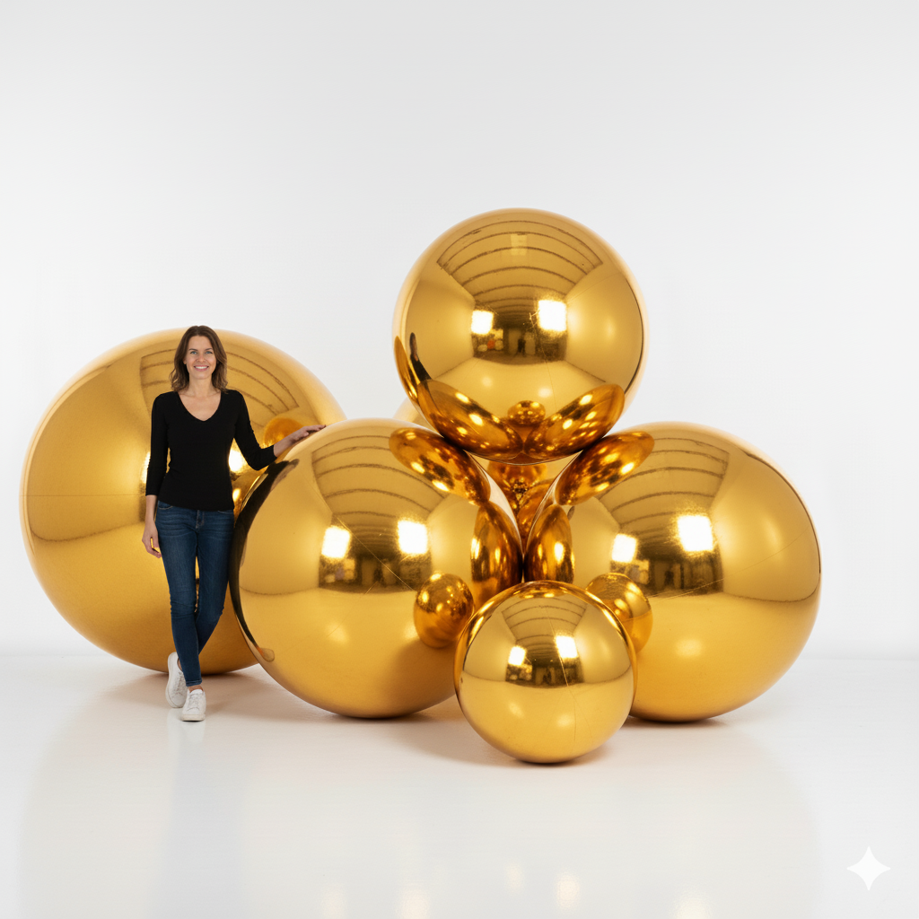 Gold-Big Shiny Inflatable Ball