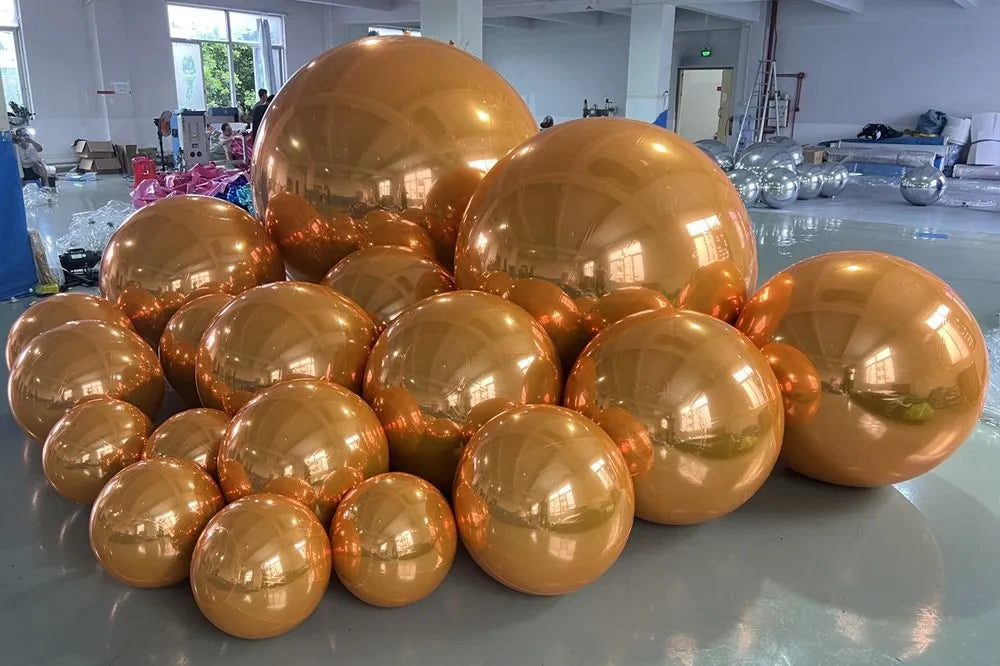 Orange-Big Shiny Inflatable Ball