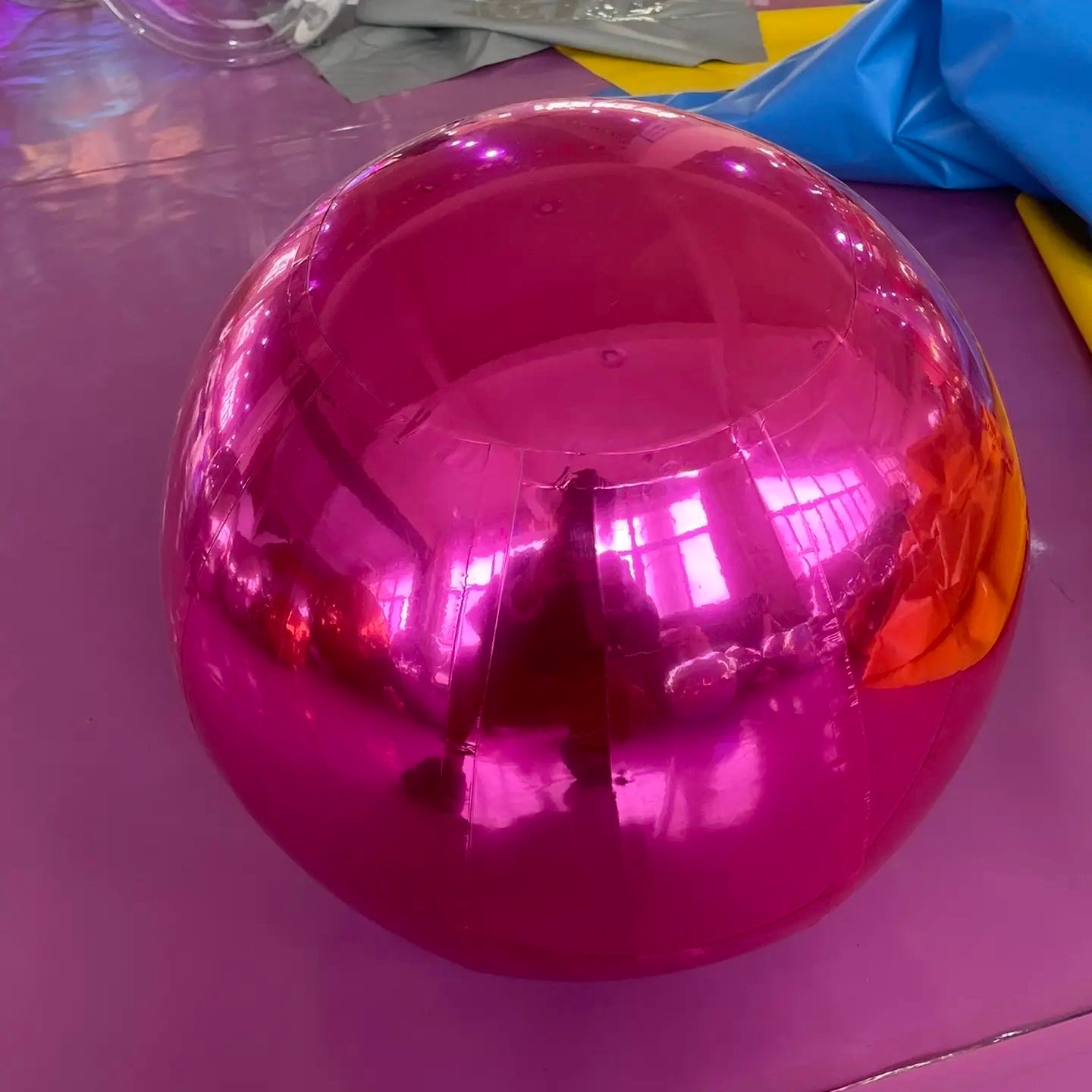 Pink-Big Shiny Inflatable Ball