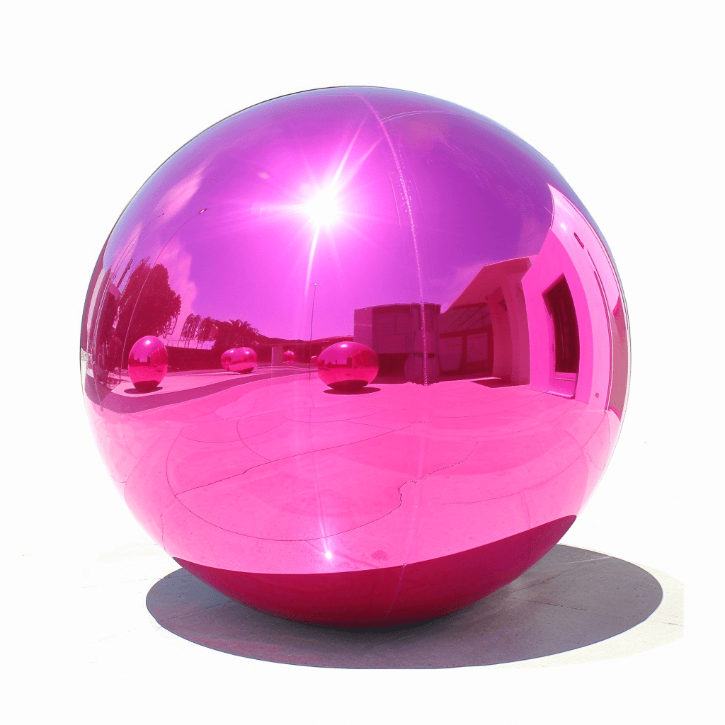 Pink-Big Shiny Inflatable Ball