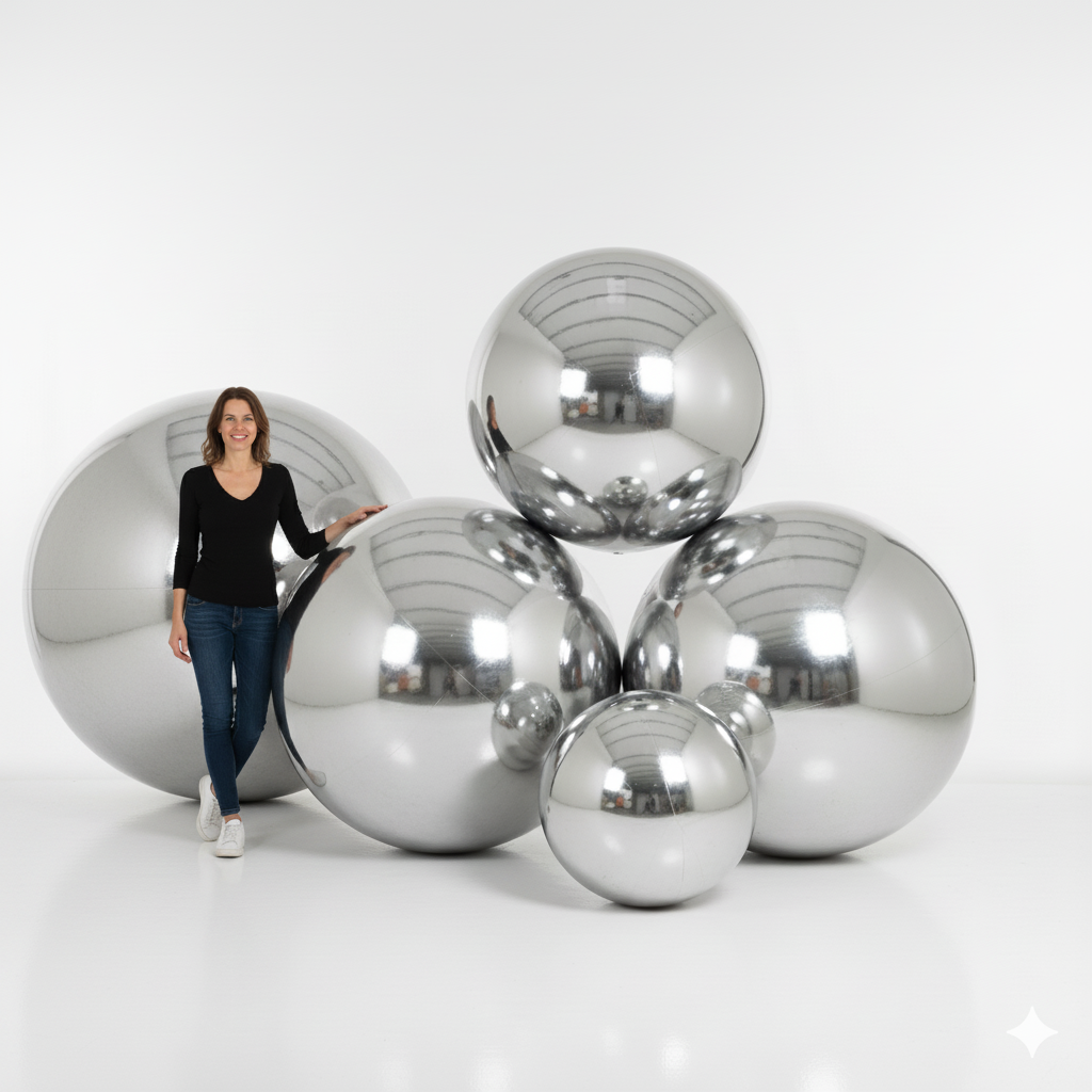 Bundle Sale：Silver Big Shiny Inflatable Ball
