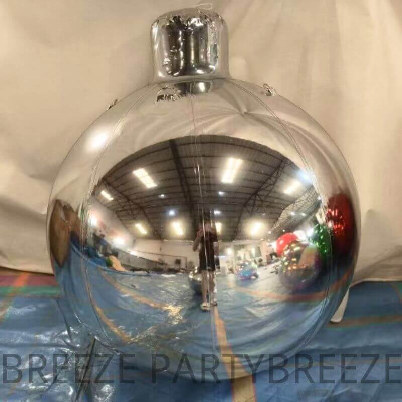 Silver-Big Shiny Inflatable Ornaments For Christmas